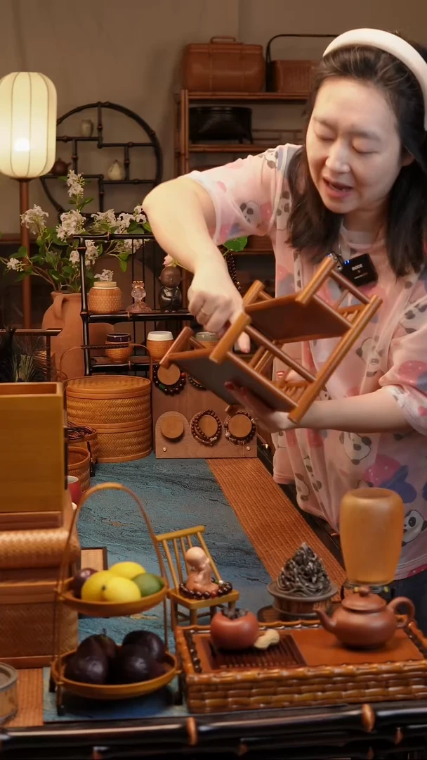 云梯】竹丝楠竹桌面茶架壶架杯架两层