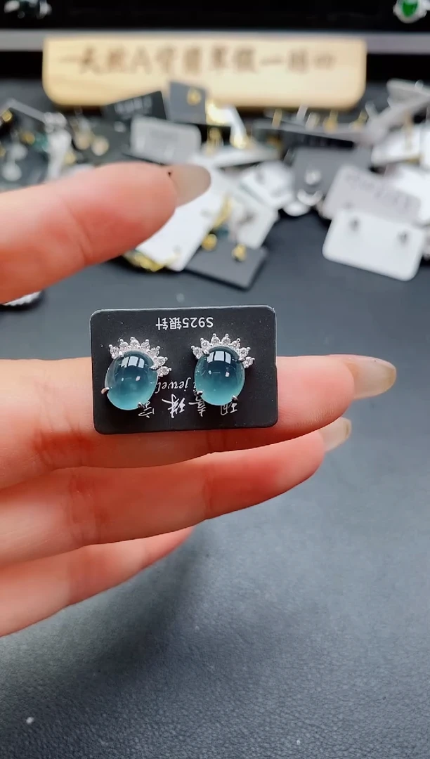 银S925镶嵌戒指翡翠1