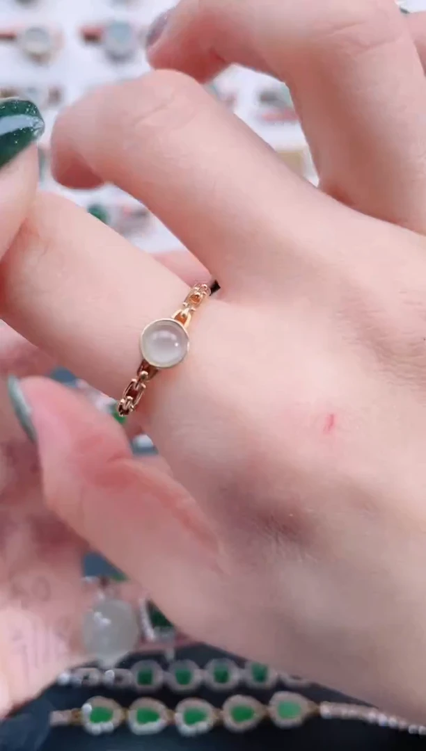 银S925镶嵌戒指翡翠天然翡翠