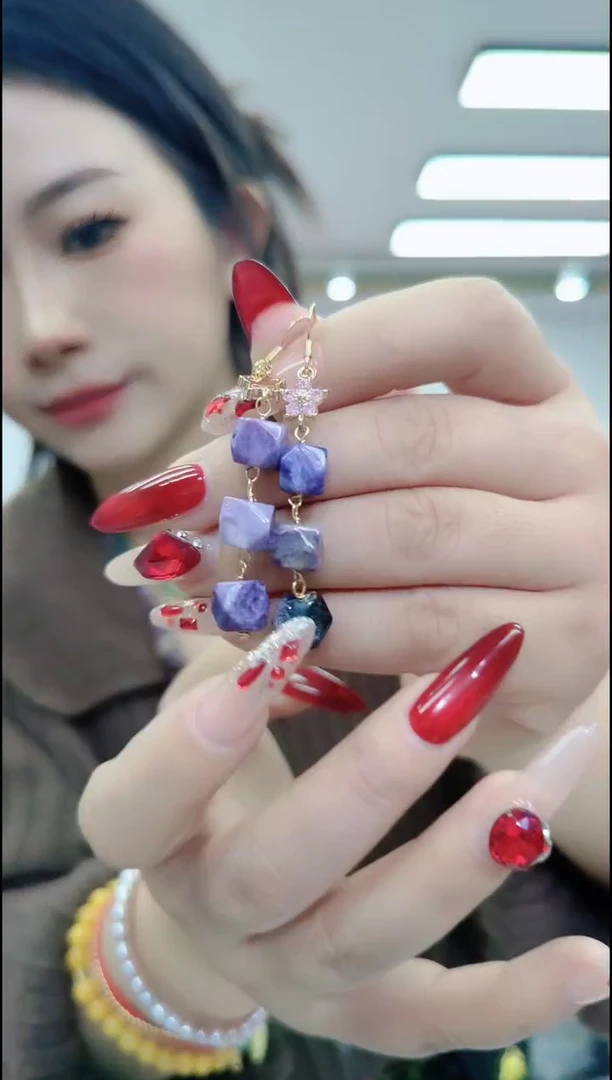 【闪购商品】查罗石（紫龙晶）耳钉合金2021紫龙晶耳坠