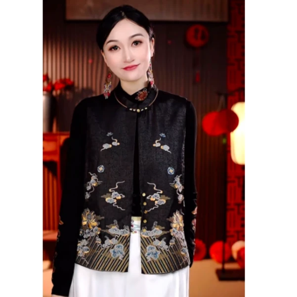 [雾青]公子柒媛媛刺绣双面穿马夹