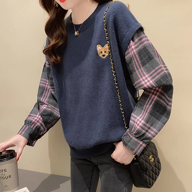 3683气质百搭毛衣针织女新款外搭洋气小个子上衣