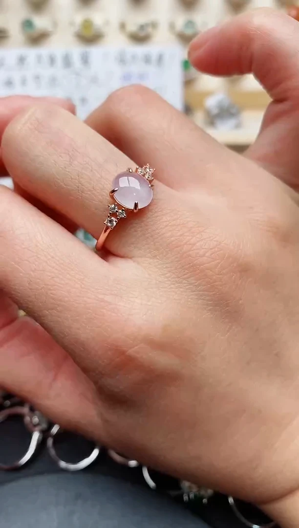 【闪购商品】翡翠戒指银S925镶嵌天然翡翠111  9+