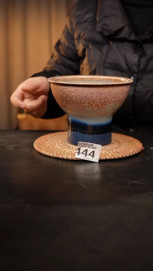 【闪购商品】瓷片444泥泥手工花盆口13高13