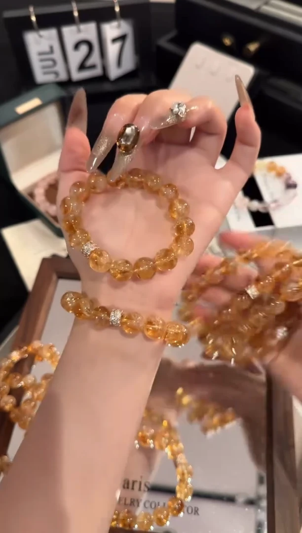 水晶手链合金黄塔晶x2154