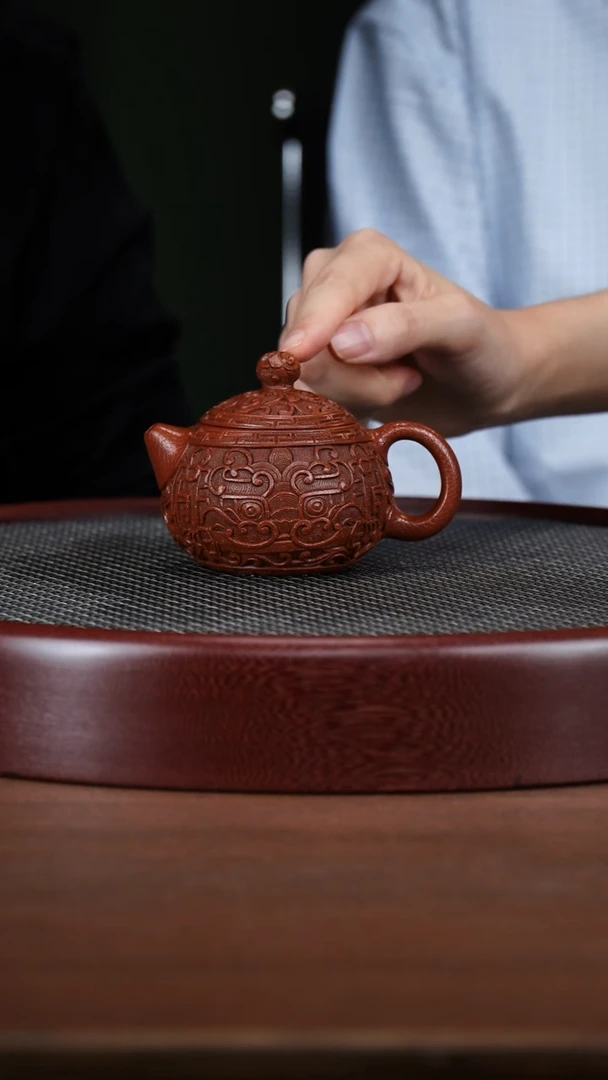 茶壶紫砂50WSY浮雕西施 大红袍160cc