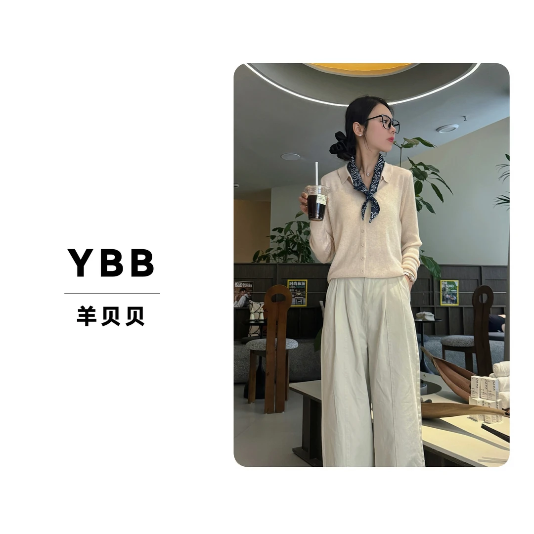 BXB【糖果Polo开衫】薄款慵懒风女夏季毛针织衫纯色毛衣百搭上衣
