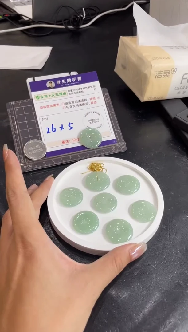 颈饰未镶嵌翡翠【绿底】平安扣配链12/多样性发其一CP