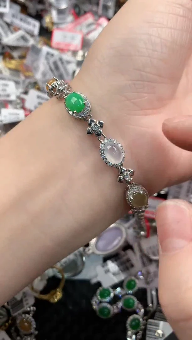 银S925镶嵌戒指翡翠999----7