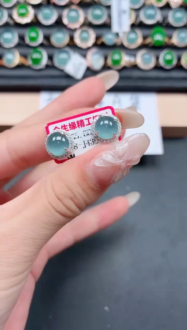 翡翠戒指银S925镶嵌1111