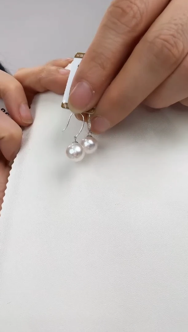 未镶嵌丨海水珍珠10-11澳白耳钩@@p0415