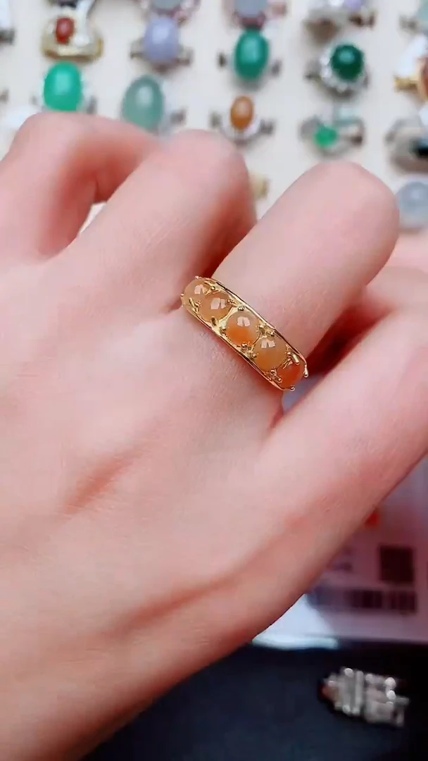 银S925镶嵌戒指翡翠...