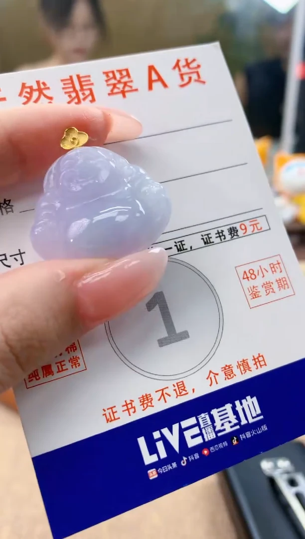颈饰18K金镶嵌翡翠天然A货翡翠挂件