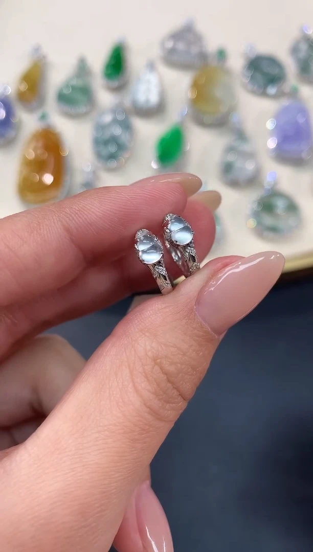 【小雪甄选】翡翠耳饰-18k金-JY01-多样性发货一件|CXQ4