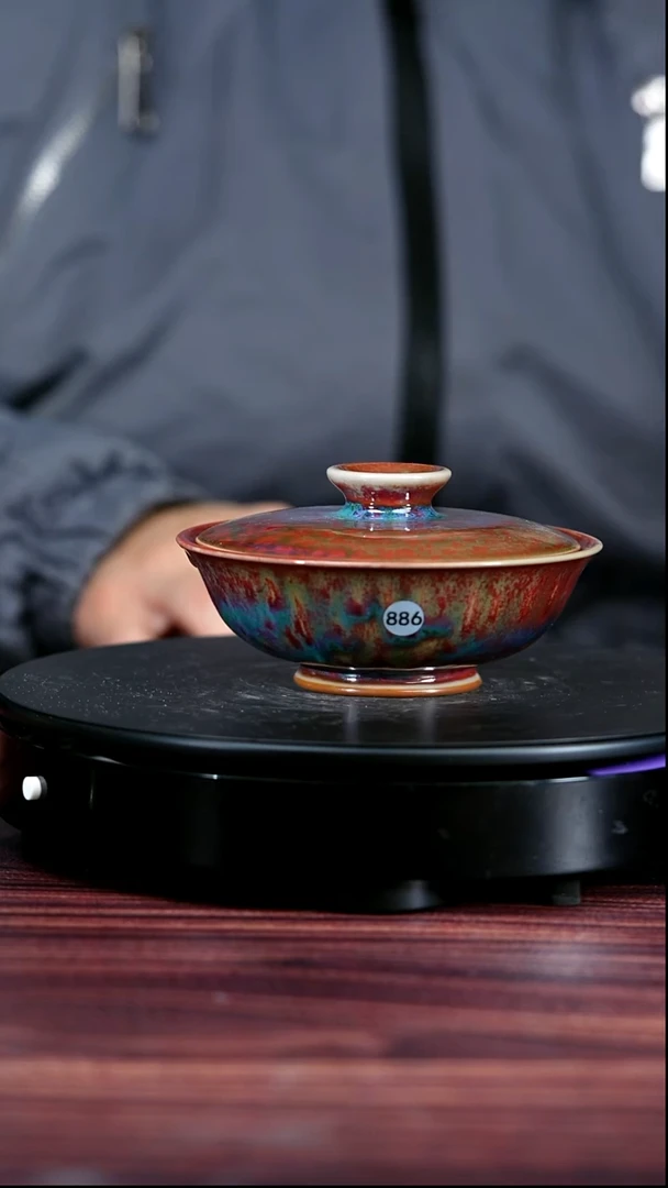 886#李盼龙一级品原矿钧瓷盖碗