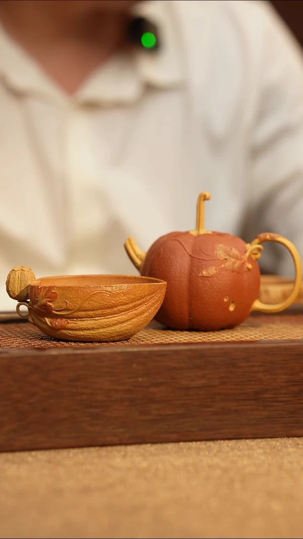 茶壶紫砂瓜韵流芳一壶一杯