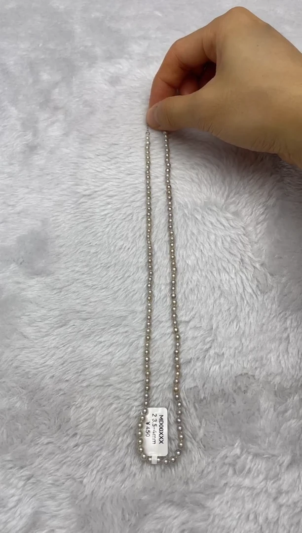 项链银S925镶嵌海水珍珠AK真多麻3.5-4mm
