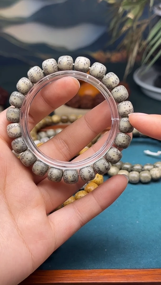 星月菩提手串灰冰一线天尺寸10*9一物一图011