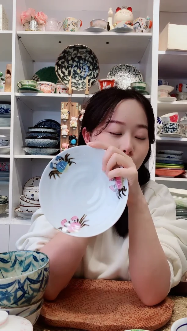 陶瓷【微瑕】九谷螃蟹盘子16cm