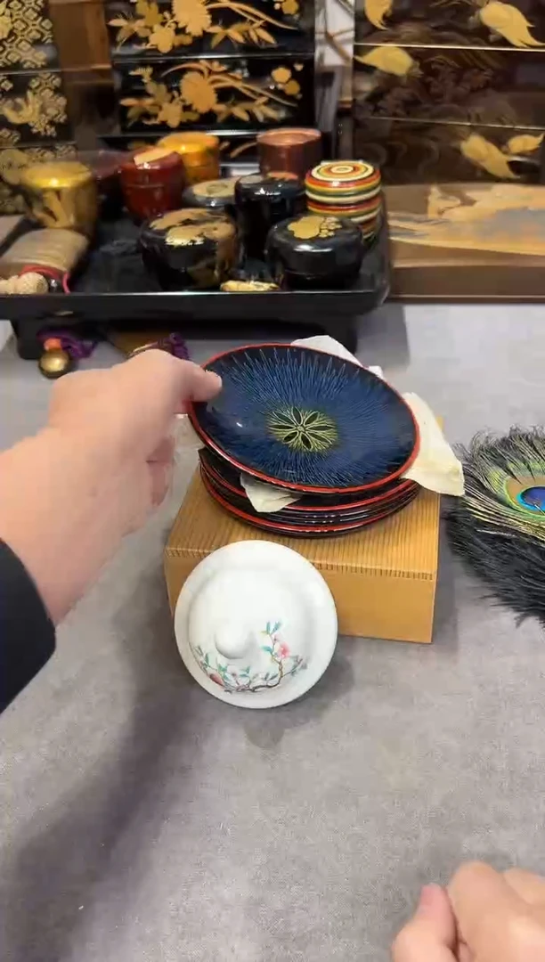 青毛雕 杯垫五片