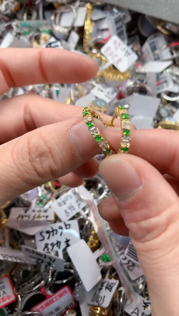 银S925镶嵌戒指翡翠333   9