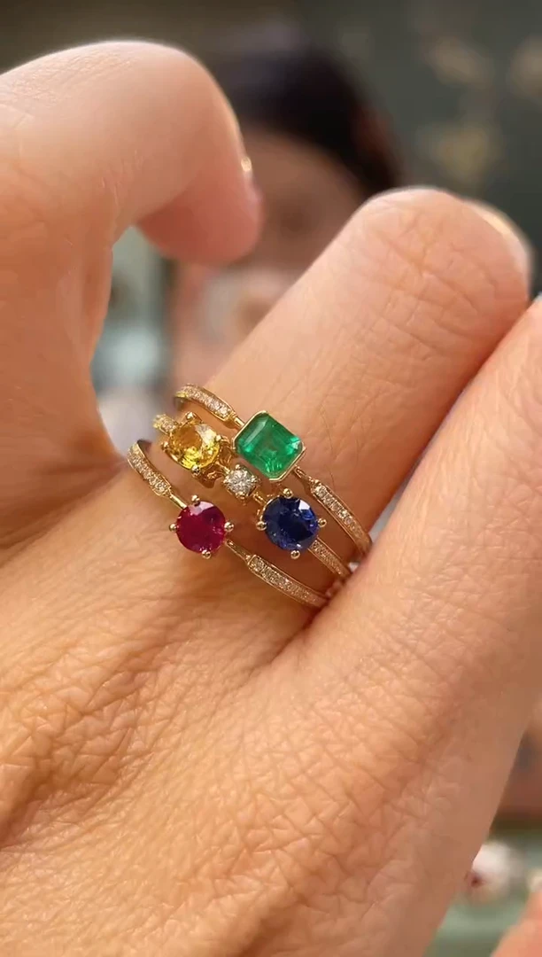 18K金镶嵌戒指红宝石主石：1.19ct