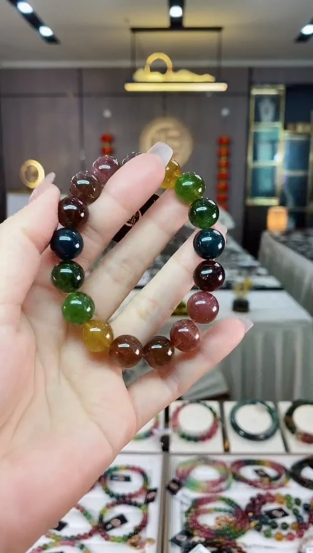 【闪购商品】碧玺单圈手串12mm+未镶嵌（多样性发一条）hon