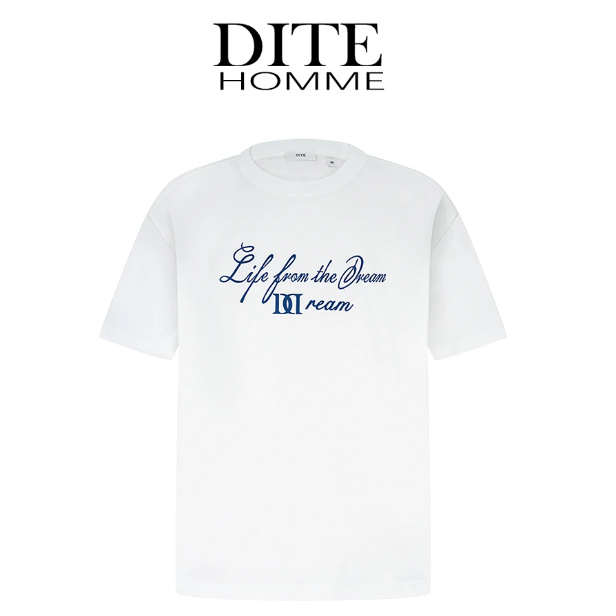 Dite25年新款迪特圆领夏季T恤纯棉宽松百搭潮流休闲上衣男款短袖