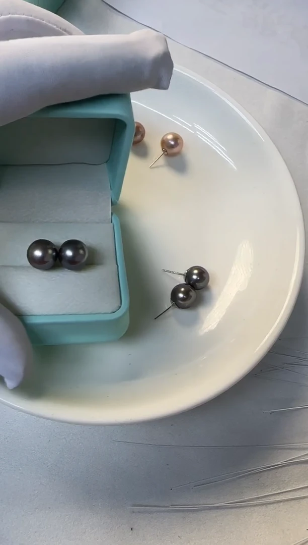 未镶嵌耳饰淡水珍珠淡水紫色珍珠耳钉mye1222 多样性发一