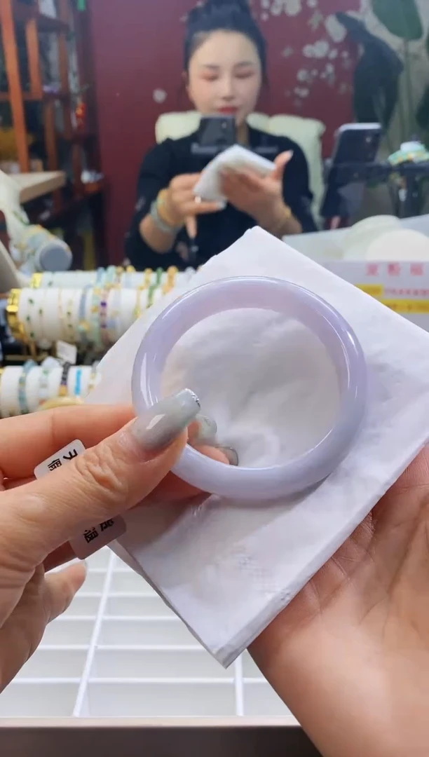 【闪购商品】翡翠手镯未镶嵌80粉紫52-54/12.1*7.8