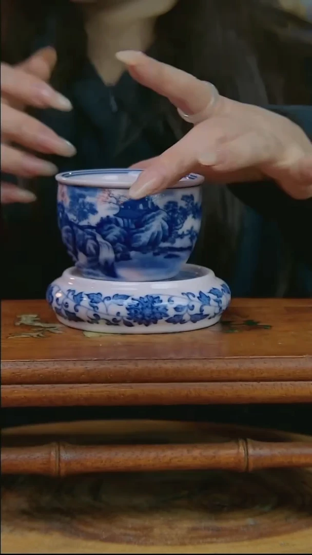 摆件陶江山赋杯子加杯垫