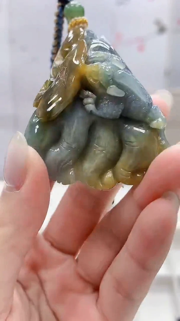 定制翡翠未镶嵌5060lr-毛货挂件126