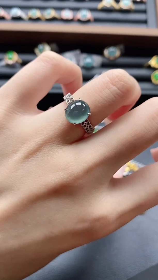 【闪购商品】翡翠戒指银S925镶嵌51151