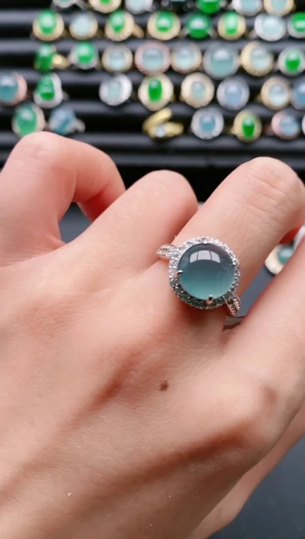 【闪购商品】翡翠戒指银S925镶嵌111111