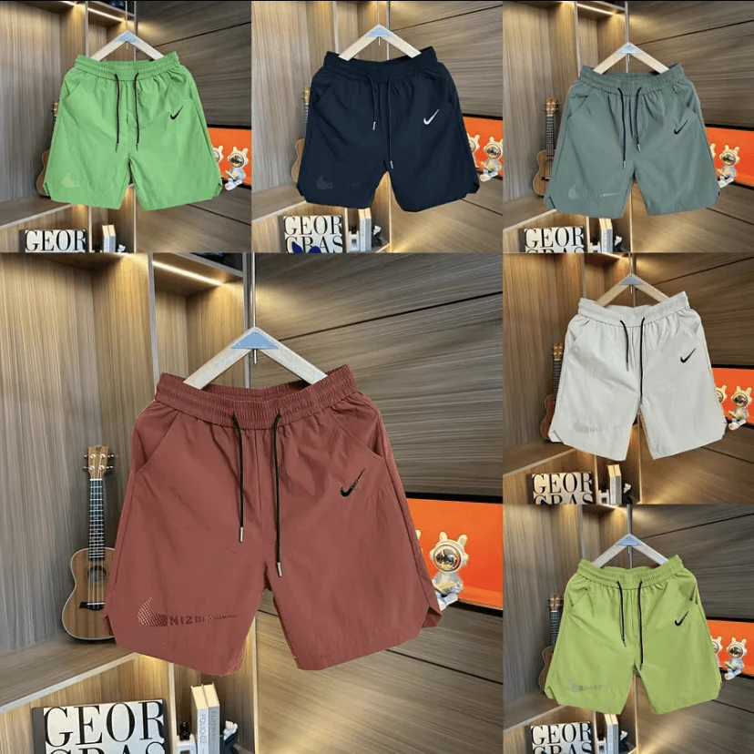 男款夏季速干百搭潮男时尚休闲打孔透气刺绣标轻奢痞帅男装短裤