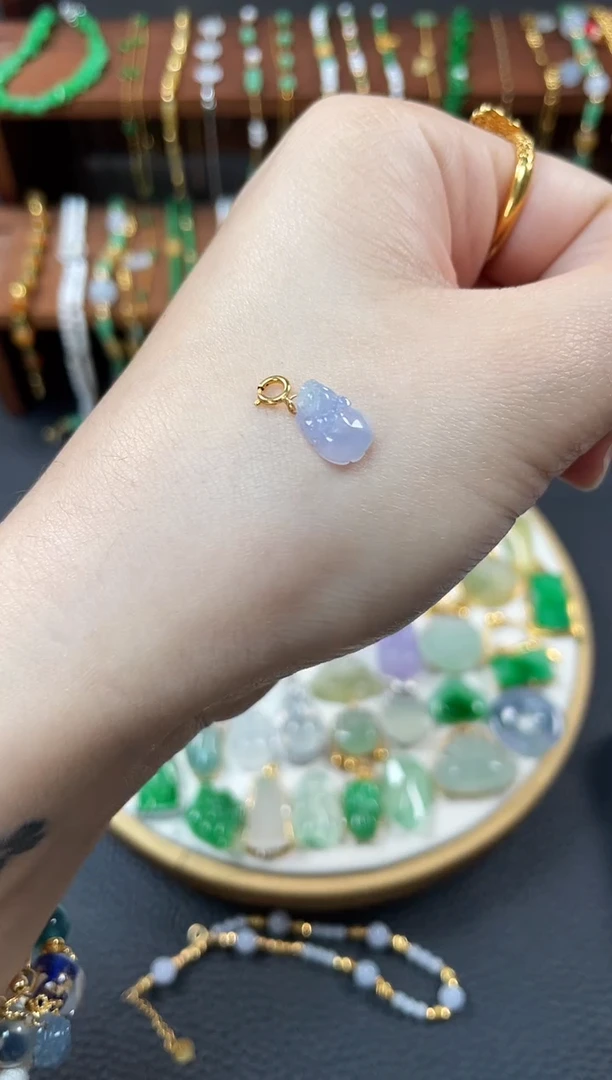 【闪购商品】翡翠吊坠(不含链)18K金镶嵌一个  JK637