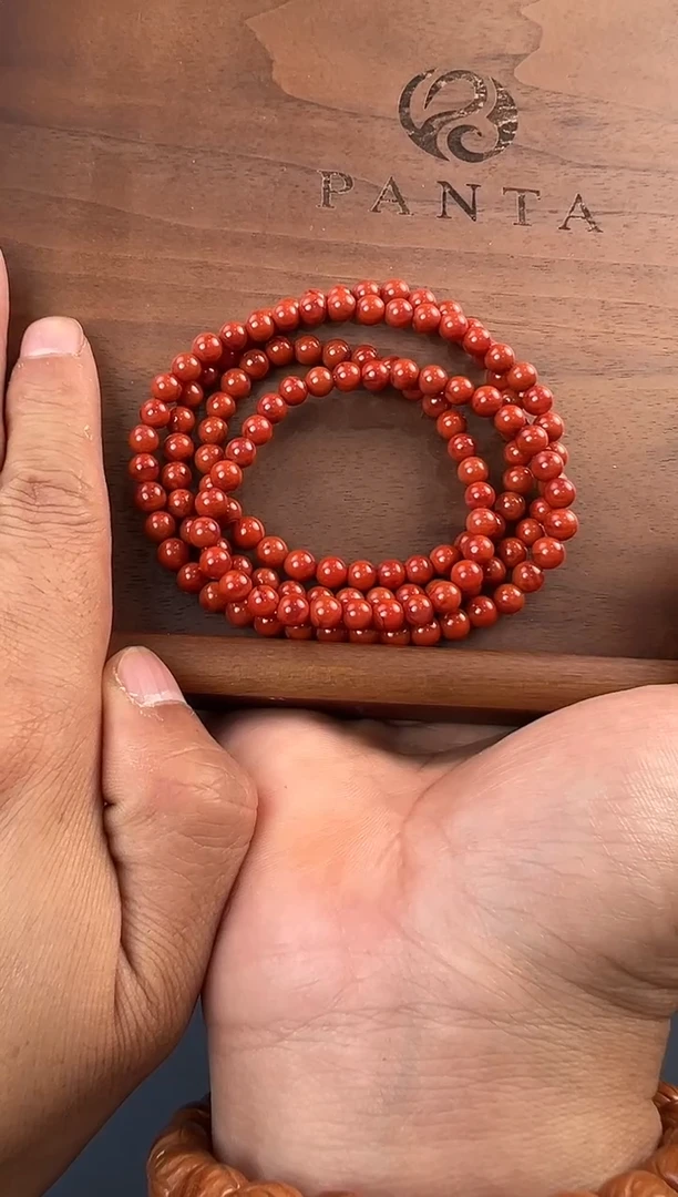 未镶嵌手链南红玛瑙D18（南红圆珠108 5+）一物一图