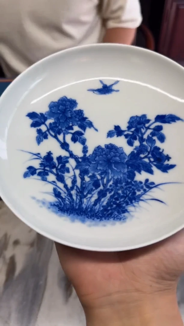 天义华 青白之作青花牡丹壶承