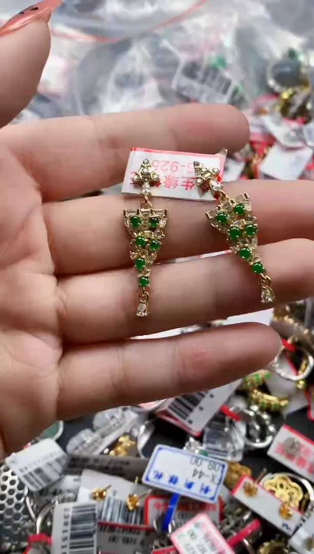 银S925镶嵌戒指翡翠天然A货缅甸翡翠