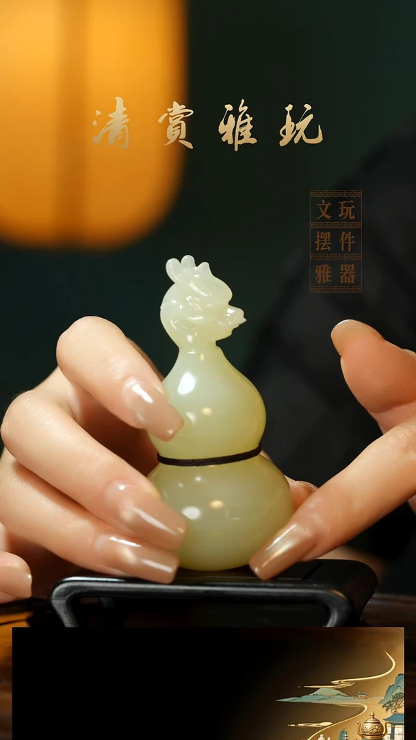 玉《龙头葫芦》手把件摆件