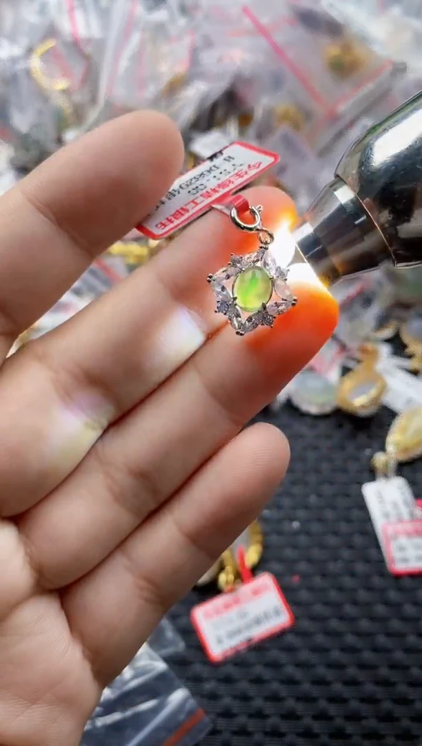 翡翠戒指银S925镶嵌888---8