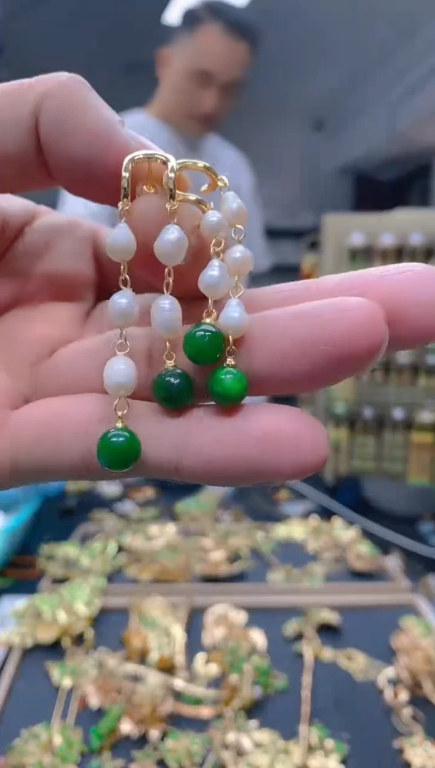 【闪购商品】翡翠耳饰合金0222翡翠耳钉