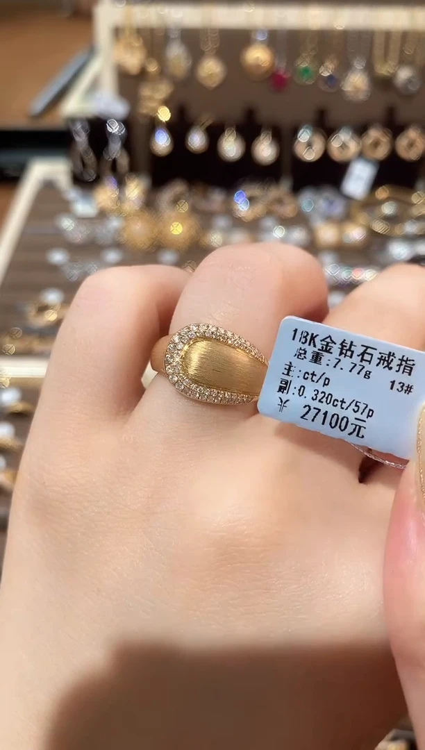 戒指/指环18K金镶嵌钻石18K金钻石戒指13