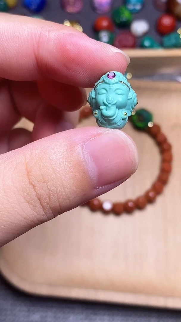 手工艺品琉璃精工镶嵌象神 单个发