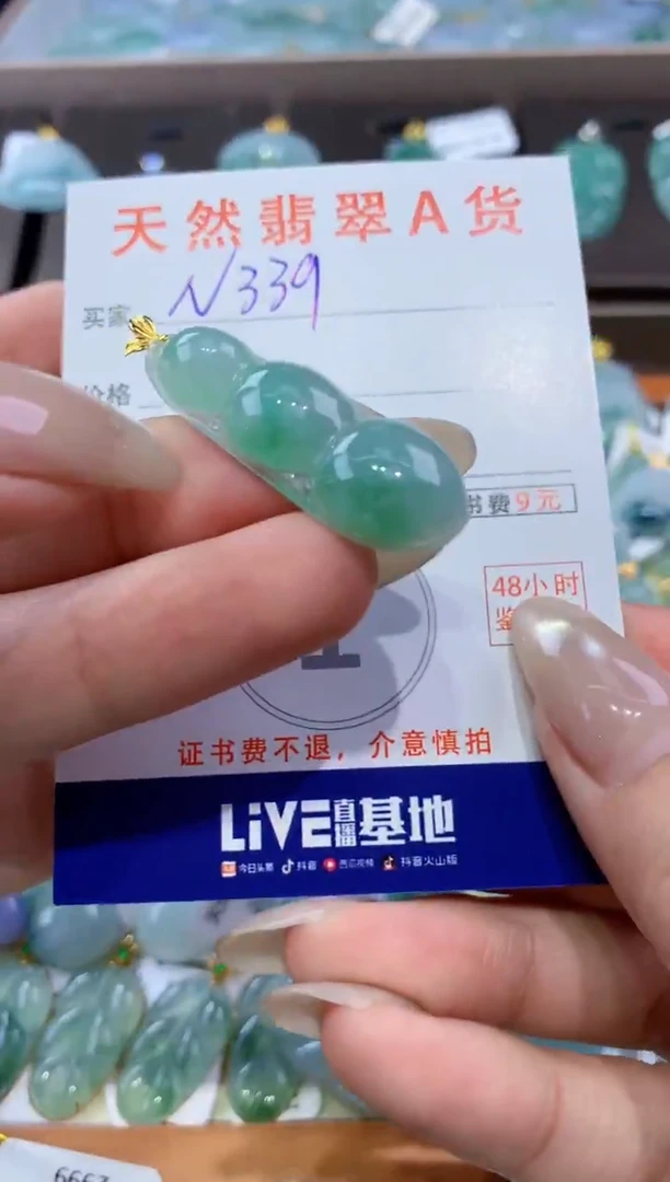 颈饰18K金镶嵌翡翠天然翡翠A货挂件