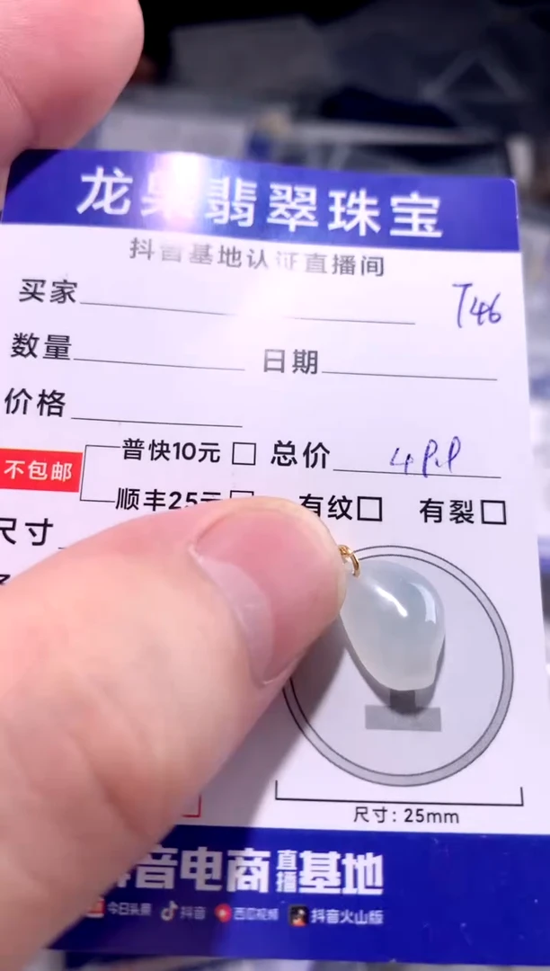 翡翠未镶嵌颈饰冰胶随形746
