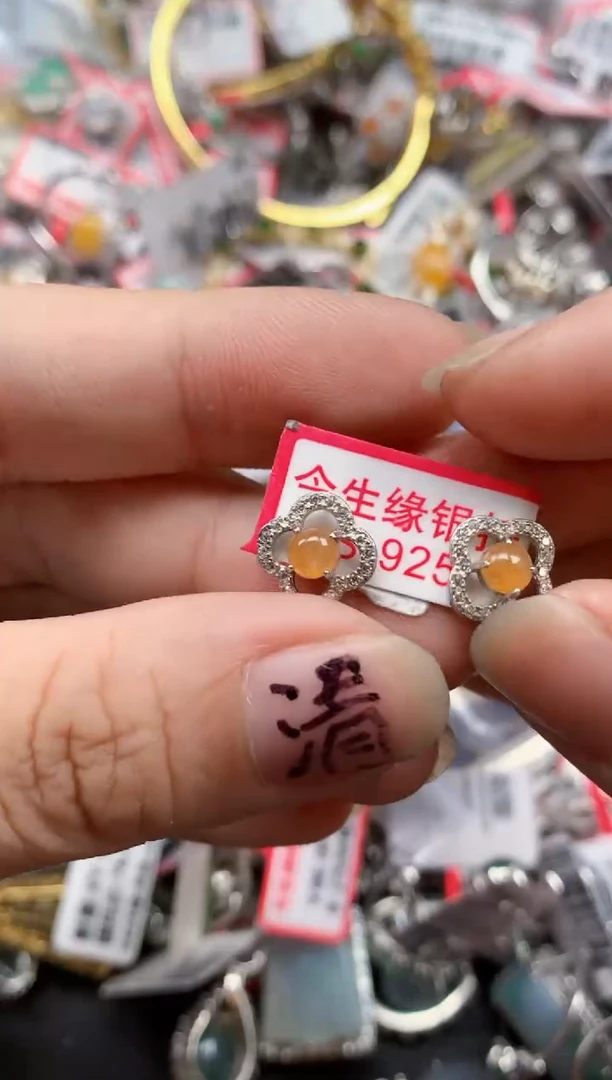 银S925镶嵌戒指翡翠天然A货缅甸翡翠