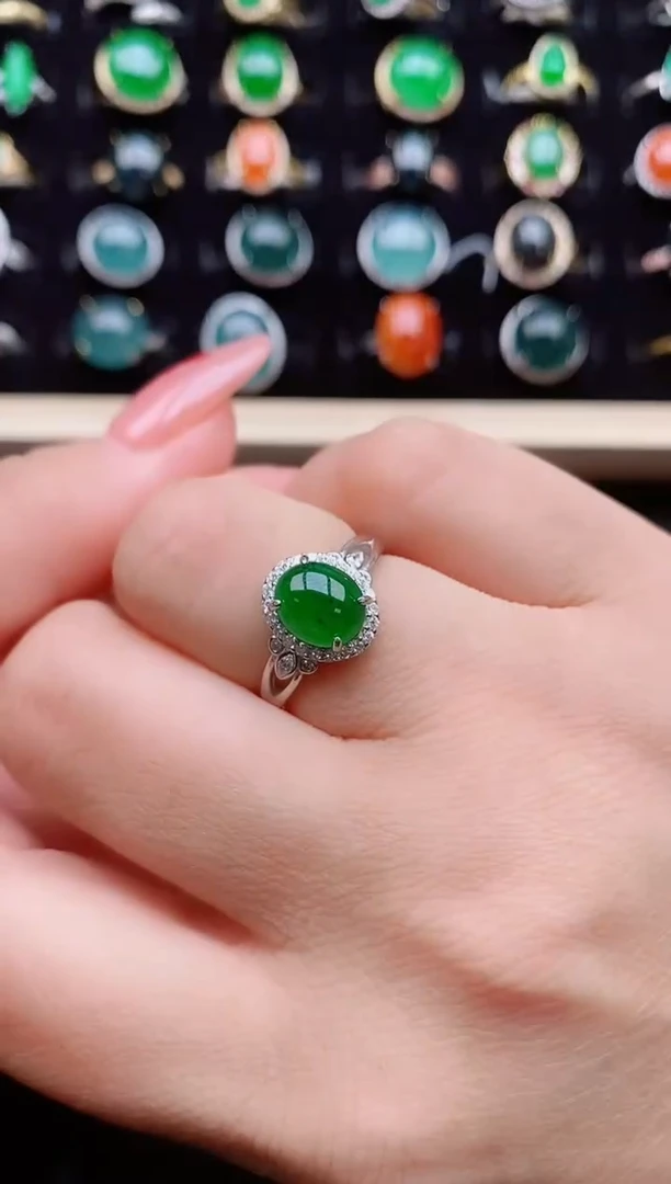 【闪购商品】翡翠戒指银S925镶嵌12312