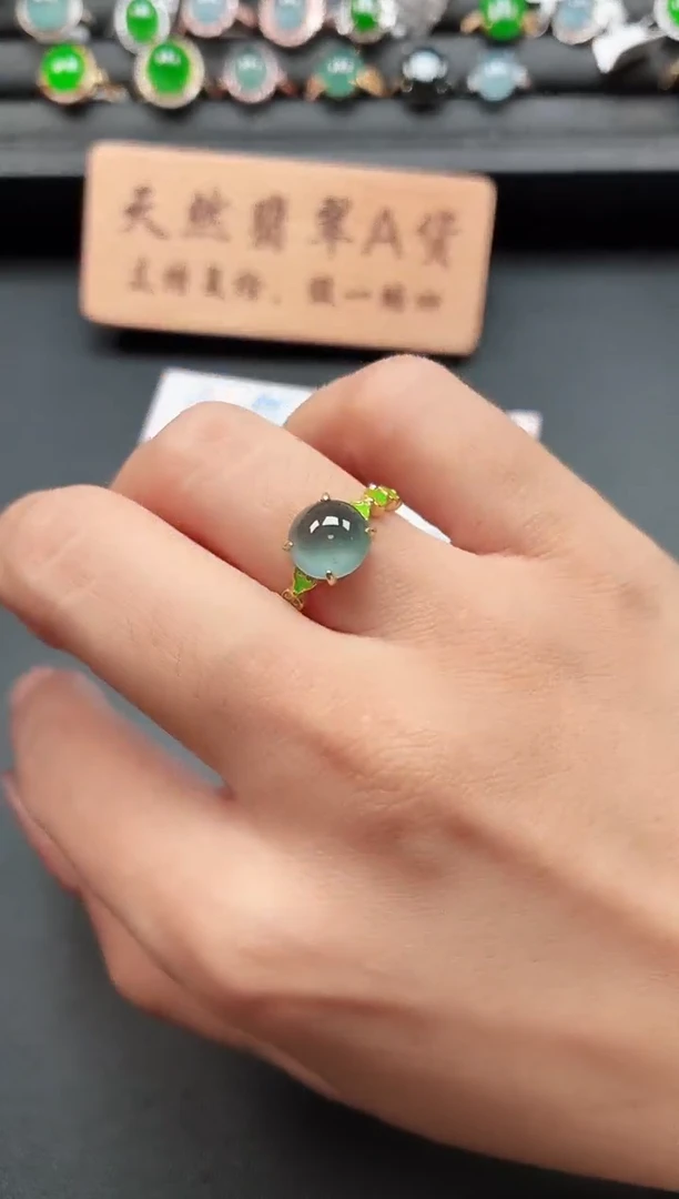 银S925镶嵌戒指翡翠111