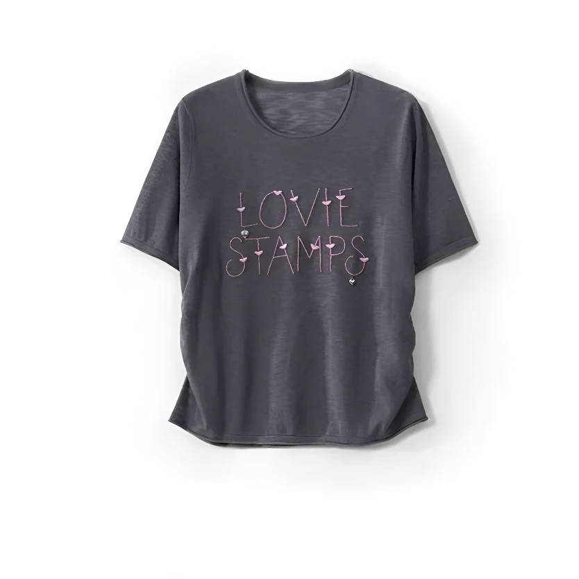 【醋酸麻爱心钉珠衫】英琪家刺绣显瘦舒适百搭时尚高级重工针织衫